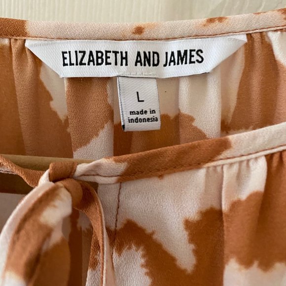Elizabeth and James Tie Front Printed Blouse L - Picture 2 of 5